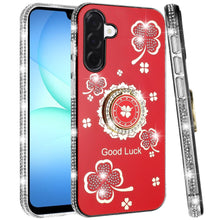 For Samsung A17 5G Case Crystal Studded Ring Stand Bling Cover + Tempered Glass