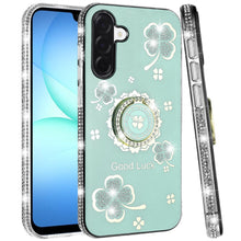 For Samsung A17 5G Case Crystal Studded Ring Stand Bling Cover + Tempered Glass
