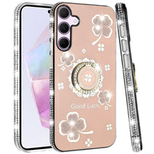 For Samsung A36/A56 Case Crystal Studded Ringstand Bling Cover + Tempered Glass