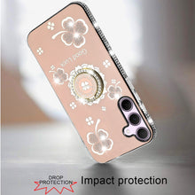 For Samsung A36/A56 Case Crystal Studded Ringstand Bling Cover + Tempered Glass