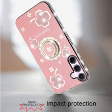 For Samsung A36 Case Crystal Studded Ringstand Bling Cover + Tempered Glass