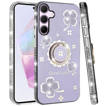 For Samsung A36/A56 Case Crystal Studded Ringstand Bling Cover + Tempered Glass