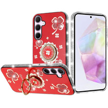 For Samsung A36 Case Crystal Studded Ringstand Bling Cover + Tempered Glass