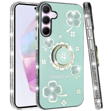 For Samsung A36/A56 Case Crystal Studded Ringstand Bling Cover + Tempered Glass