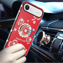 For iPhone Air Case Crystal Studded Ring Stand Bling Phone Cover +Tempered Glass