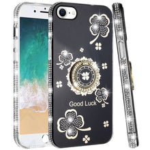 For iPhone 16e Case Crystal Studded Ringstand Bling Phone Cover + Tempered Glass