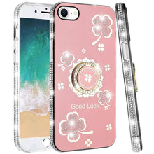 For iPhone 16e Case Crystal Studded Ringstand Bling Phone Cover + Tempered Glass