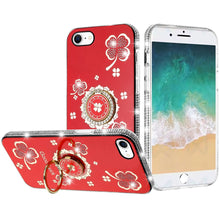 For iPhone 16e Case Crystal Studded Ringstand Bling Phone Cover + Tempered Glass