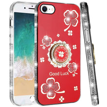 For iPhone 16e Case Crystal Studded Ringstand Bling Phone Cover + Tempered Glass
