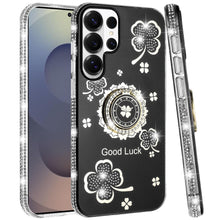 For Samsung S26 Ultra Case Crystal Studded Ring Stand Bling + Tempered Glass