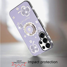 For Samsung S26 Ultra Case Crystal Studded Ring Stand Bling + Tempered Glass
