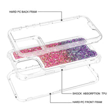 For iPhone 12/12 Pro Case Epoxy Full Glitter Thick Shockproof + Tempered Glass