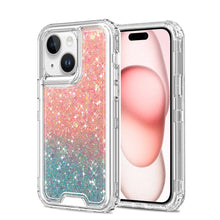 For iPhone 12/12 Pro Case Epoxy Full Glitter Thick Shockproof + Tempered Glass