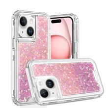 For iPhone 12/12 Pro Case Epoxy Full Glitter Thick Shockproof + Tempered Glass