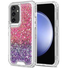 For Samsung S23 FE 5G Case Epoxy Glitter 3in1 Shockproof + Tempered Glass