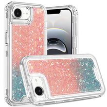 For iPhone 16e Case Epoxy Glitter 3in1 Shockproof Phone Cover + Tempered Glass