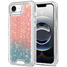 For iPhone 16e Case Epoxy Glitter 3in1 Shockproof Phone Cover + Tempered Glass