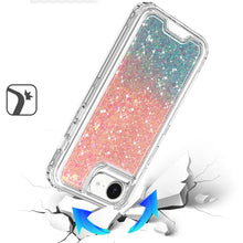 For iPhone 16e Case Epoxy Glitter 3in1 Shockproof Phone Cover + Tempered Glass