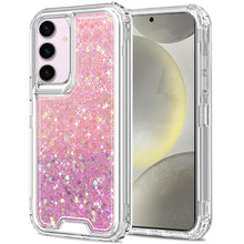 For Samsung S25/S24 Case Epoxy Glitter 3in1 Shockproof Cover + Tempered Glass