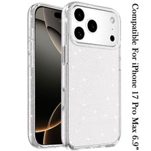 For iPhone 17 Pro Max Case Glitter Thick 3mm Translucent Cover + Tempered Glass