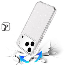 For iPhone 17 Pro Max Case Glitter Thick 3mm Translucent Cover + Tempered Glass