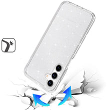 For Samsung A17 5G Case Glitter Thick 3mm Translucent Cover + Tempered Glass