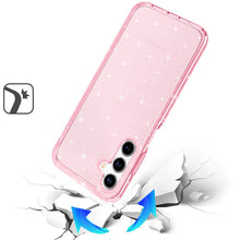 For Samsung A17 5G Case Glitter Thick 3mm Translucent Cover + Tempered Glass