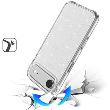 For iPhone Air Case Glitter Thick 3mm Translucent Phone Cover + Tempered Glass