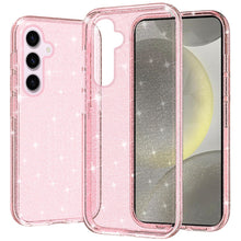For Samsung S25+/S24+ Case Glitter Thick 3mm Translucent Cover + Tempered Glass