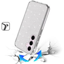 For Samsung S25+/S24+ Case Glitter Thick 3mm Translucent Cover + Tempered Glass