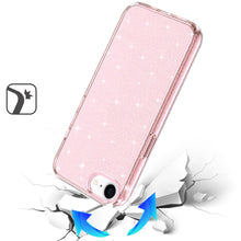For iPhone 16e Case Glitter Ultra Thick 3mm Translucent Cover + Tempered Glass