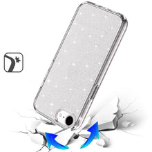 For iPhone 16e Case Glitter Ultra Thick 3mm Translucent Cover + Tempered Glass