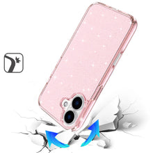 For iPhone 17 Case Glitter Thick 3mm Translucent Phone Cover + Tempered Glass