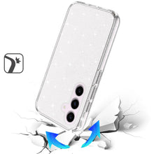 For Samsung S25/S24 Case Glitter Thick 3mm Translucent Cover + Tempered Glass