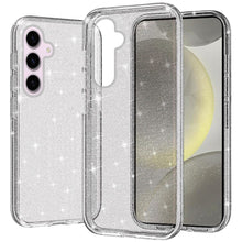 For Samsung S25/S24 Case Glitter Thick 3mm Translucent Cover + Tempered Glass