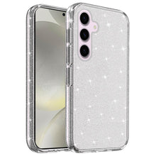 For Samsung S25/S24 Case Glitter Thick 3mm Translucent Cover + Tempered Glass
