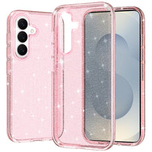 For Samsung S26 6.3" Case Glitter Thick 3mm Translucent Cover + Tempered Glass
