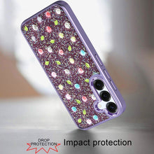 For Samsung A16 5G Case Bling Diamond Tiny Roses Glitter Cover +Tempered Glass
