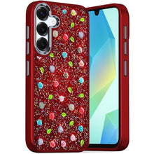 For Samsung A16 5G Case Bling Diamond Tiny Roses Glitter Cover +Tempered Glass