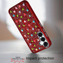 For Samsung A16 5G Case Bling Diamond Tiny Roses Glitter Cover +Tempered Glass