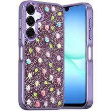 For Samsung A17 5G Case Bling Diamond Tiny Roses Glitter Cover + Tempered Glass