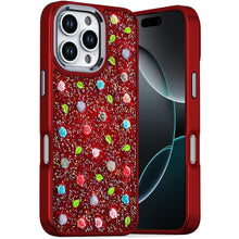 For iPhone 16 PRO MAX Case Bling Diamond Tiny Roses Glitter + Tempered Glass