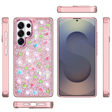For Samsung S26 Ultra Case Bling Diamond w/ Tiny Roses Glitter + Tempered Glass