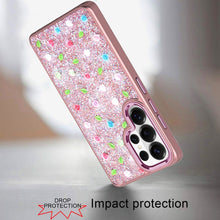 For Samsung S26 Ultra Case Bling Diamond w/ Tiny Roses Glitter + Tempered Glass