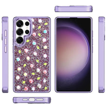 For Samsung S23 Ultra Case Bling Diamond Cover with 3D Tiny Roses and Glitter