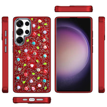 For Samsung S23 Ultra Case Bling Diamond Cover with 3D Tiny Roses and Glitter