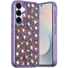 For Samsung S25 FE Case Bling Diamond Tiny Roses Glitter Cover + Tempered Glass