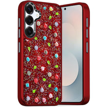 For Samsung S25 FE Case Bling Diamond Tiny Roses Glitter Cover + Tempered Glass