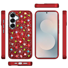 For Samsung S25 FE Case Bling Diamond Tiny Roses Glitter Cover + Tempered Glass