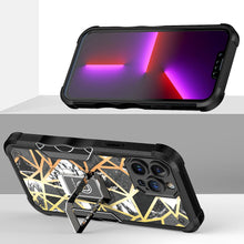 For iPhone 14 PRO Case Stellar Dual Layer IMD Geometric Design Ring Stand Cover